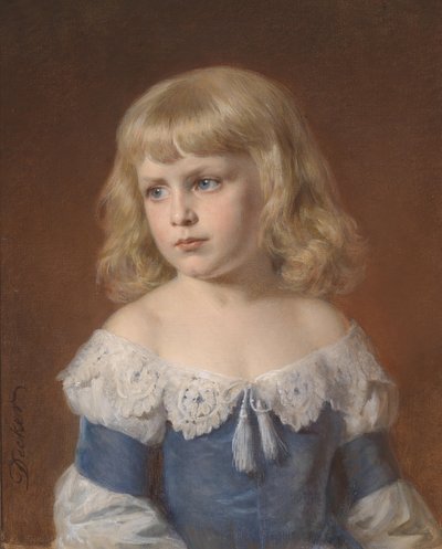 ブロンドの女の子の肖像画 作： Georg Decker